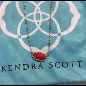 Kendra Scott Gold & Red Elisa Necklace (authentic)
